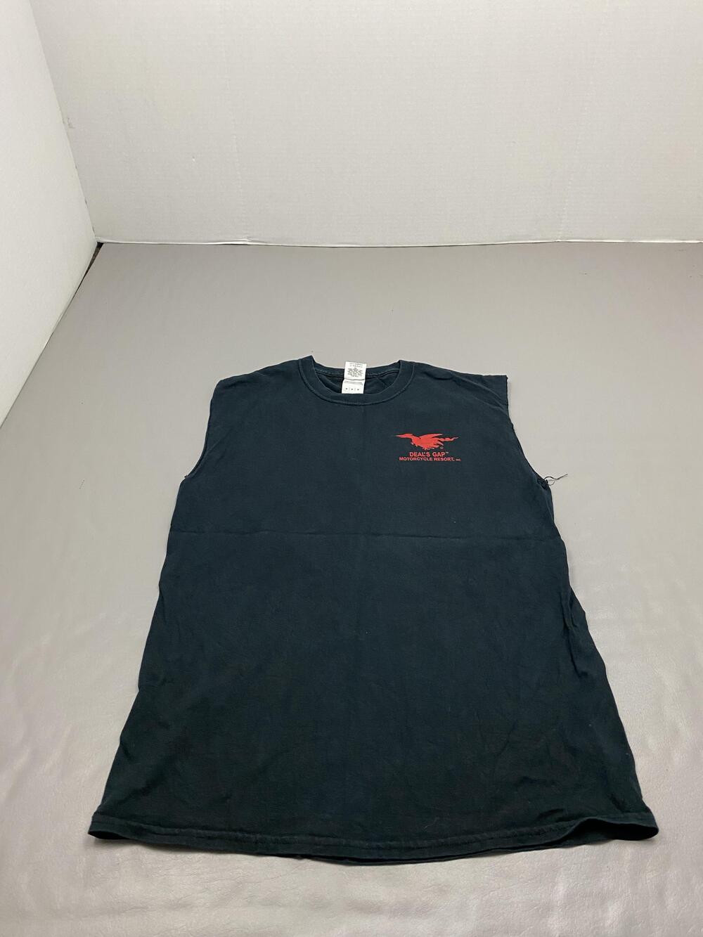Gildan Shirt Mens M Black Deals Gap Motorcycle Resort Graphic Sleeveless